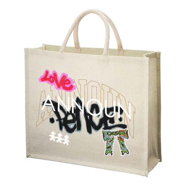 PEACE ジュートバッグ