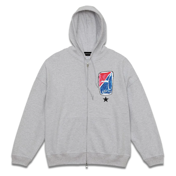 ジップアップ ルーズフーディー